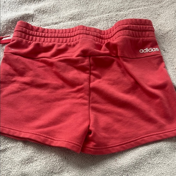 adidas Women's Athletic Shorts in Coral with White Logo - Picture 6 of 8